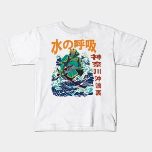 Great Wave Samurai Kanji Kids T-Shirt